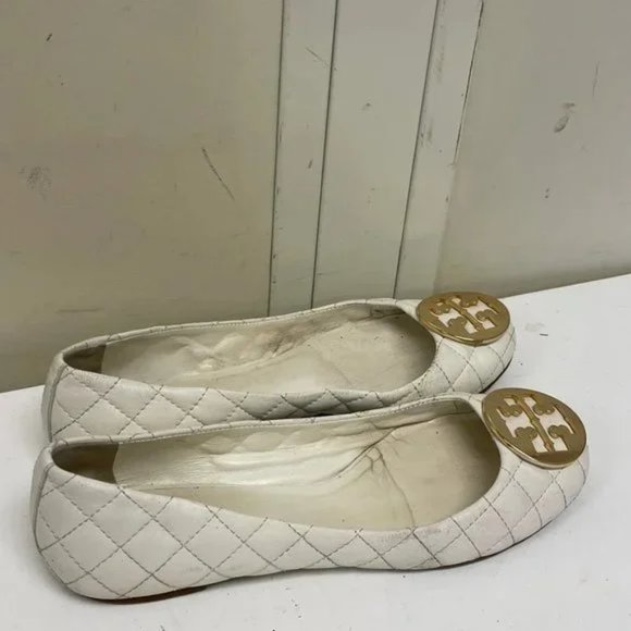 Tory Burch Shoes - Tory Burch Women's White Leather Ballet flats & Loafers Size 9.5